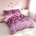 thumbnail image 2 of Homewish Pink Cheetah Print Queen Bedding for Girls, Princess Glitters Printed Bedding Comforter Set Queen, Pink Reversible, 7 Pieces, 2 of 7