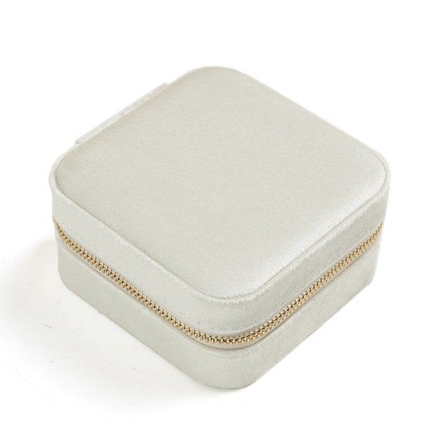 Caja de almacenamiento de joyas portátil Caja de joyería de franela Caja de almacenamiento de pendientes de viaje Anillo Collar