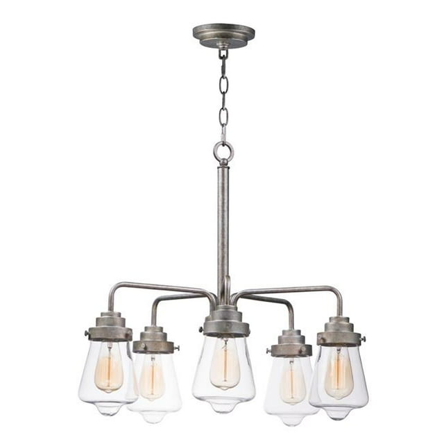 26 in. Cape Cod Five-Light Chandelier Ceiling Light, Weathered Zinc