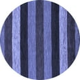 thumbnail image 1 of Ahgly Company Indoor Round Abstract Blue Modern Area Rugs, 3' Round, 1 of 4