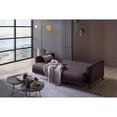 thumbnail image 6 of Enza Home Alto 3-Seater Fabric & Wood Sofa Bed in Purple/Brown, 6 of 8