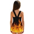 thumbnail image 2 of COEQINE Girls One Piece Swimsuit with Skirt Sleeveless Cute Skirted Bathing Suit Hawaiian Swimwear for Kids 3-4 Years, Summer Swim Dress for Water Play, Fire Flame Black, 2 of 8