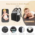 thumbnail image 2 of Diaper Bag Backpack for Women - Multifunction Travel Essentials Baby Diaper Bag with Changing Pad, Large Backpack Baby Girl Boy, Insulated Bottle Holders & Stroller Straps (Black+Gray), 2 of 4