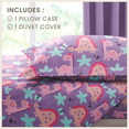 thumbnail image 4 of CGK Linens Kids Duvet Cover Set with Matching Pillowcases - Twin/Twin XL Size, Dinosaur Lavendar, 4 of 6