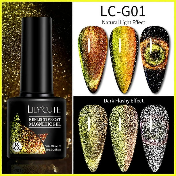 Cat Eye Glittering Nail Gel Sparkling Fast Dry Trendy Color Nail Polish for Professional Nail Salon & Beginner