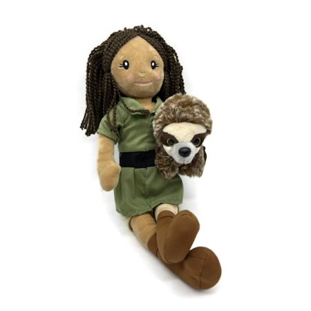 The Petting Zoo Zookeeper Doll with Small Sloth Stuffed Animal for