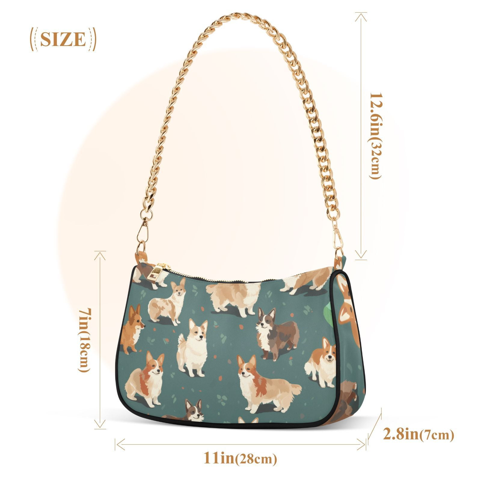 Cute DogsWomen Small Shoulder Bag Crossbody Tote Hobo Bags Purse Clutch Handbags with Chain Strap for Women