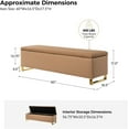 thumbnail image 2 of EcoHarbor Storage Ottoman  with Throw Ottomans, Modern End of Bed , Upholstered Footrest Stool with Gold Legs for Living, Bedroom, Entryway and Hallway( 60inch), 2 of 7