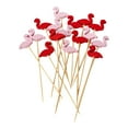 thumbnail image 2 of Pixy Red and Pink Bamboo Flamingo Pick - 4 3/4" - 1000 count box, 2 of 9