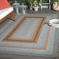 thumbnail image 4 of SAFAVIEH Braided Marco Bordered Machine Washable Reversible Area Rug, Grey/Rust, 3' x 5', 4 of 18