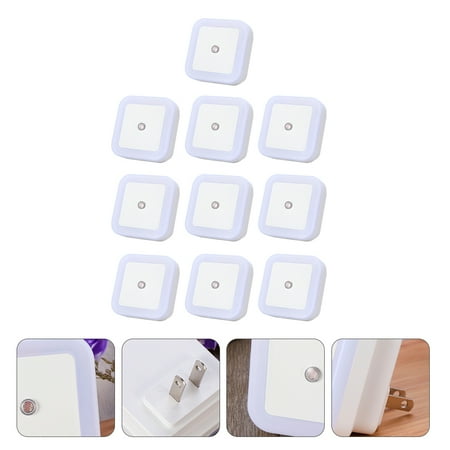 

10pcs Useful LED Night Light Sensor Lamp Bedside Night Lamp with US Plug