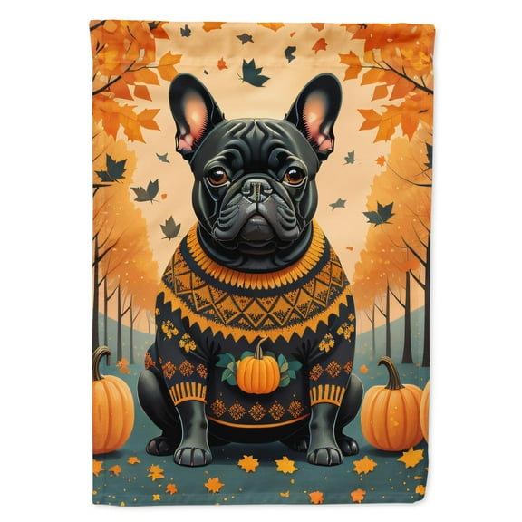 Black French Bulldog Fall Garden Flag
