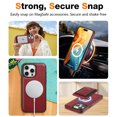 thumbnail image 4 of ELEHOLD Case for iPhone 16 Pro Max, Leather Case with Magnetic Split Credit Card Holder & Stand,Winered, 4 of 4