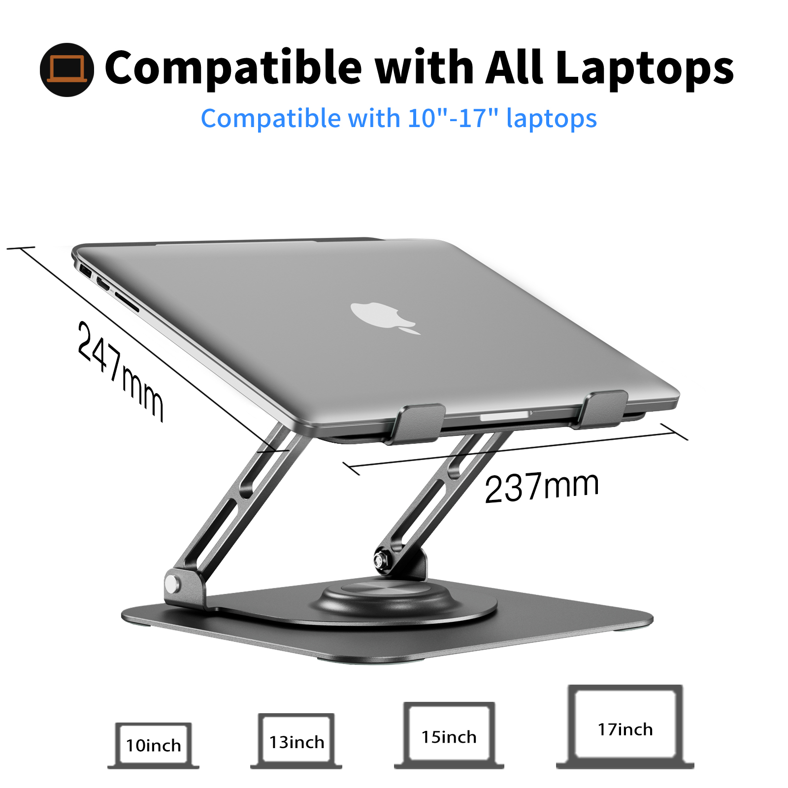Joyeky Foldable Laptop Stand 360° Rotating, Gray photo 6