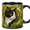 Ceramic Mug, variant on Lotusprint LLC Black Cat Butterfly Night Garden 2D Print Flat Ceramic Mug, Aesthetic Cat Mug, White