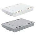 thumbnail image 1 of 2PCS Hanging Container ABS Drawer Style Storage Box Punch Free Adhesive Pen Box Under Table Desk Organizer (Size L, 1PC Grey, 1PC White), 1 of 7