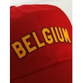 thumbnail image 2 of International World Sports Countries Baseball Hat Layered PVC Letters Strapback, Belgium Red Black Gold, 2 of 5