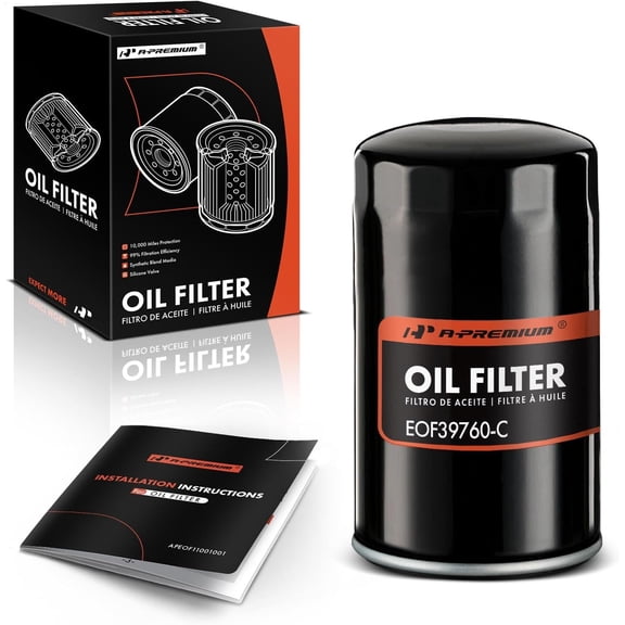 A-Premium 10K Miles Protection Spin On Oil Filter Compatible with Ford F-600, F-600 LPO, F-700, F-800, F-800 LPO & Dodge Ram 2500 & Chevy & Freightliner & Hino & Kenworth & Ram & Sterling Truck