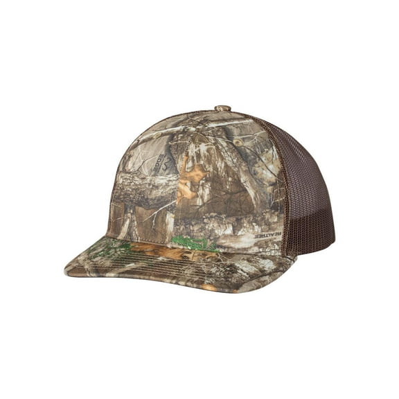 Richardson - Patterned Snapback Trucker Cap - Color - Realtree Edge/ Brown - Size - Adjustable