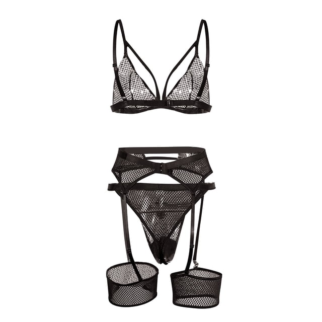 Gibobby Lencería de encaje para dormir Sujetador Ropa InteriorPoliésterSólido PiezasDaily Woman (Negro, XXL)