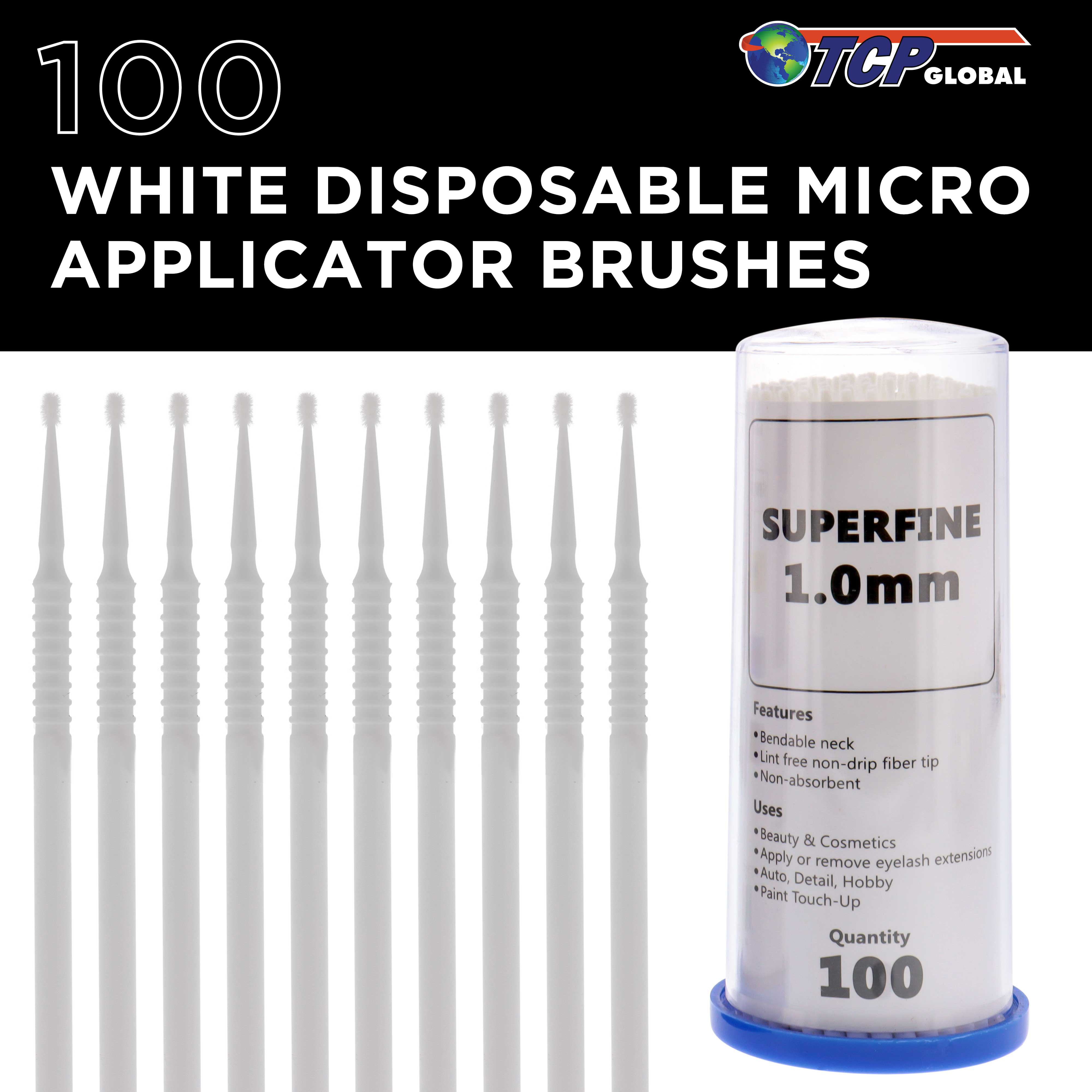 100 x Car Touch Up Paint Micro Brush Brushes Small Tips s 1.0mm Micro Applicator 