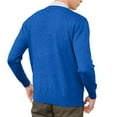 thumbnail image 3 of Mens V Neck Sweater Cable Knit Long Sleeve Casual Ribbed Pullover Sweaters Royal Blue 2XL, 3 of 3