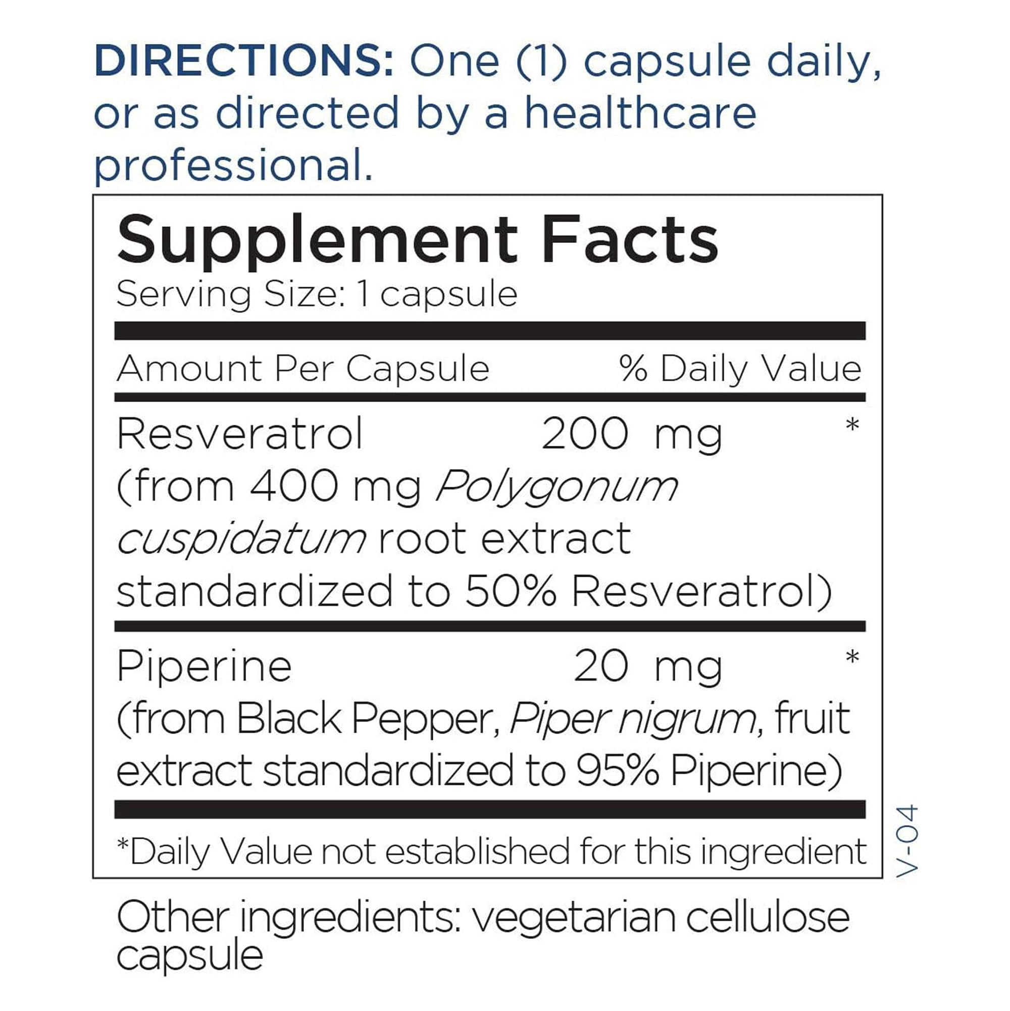 Metabolic Maintenance Resveratrol with Piperine - Cardiovascular & Cellular Support - Antioxidant Supplement - Enhanced Absorption Formula - Dairy & Gluten Free - 60 Servings - 60 Capsules