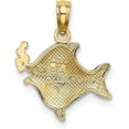 thumbnail image 3 of Avariah 14k Yellow Gold with White Rhodium 2-D Fish w/Bubbles Charm - 11.6mm, 3 of 6