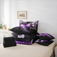 thumbnail image 6 of Castle Fairy Flying Butterfly Girl Boy Bedding Comforter Set 7 Pieces,Chic Purple Flowers Full Bedding Set Lightweight,Dreamy Princess Fitted Sheet Flat Sheet,Lightweight Room Decor,Reversible, 6 of 8