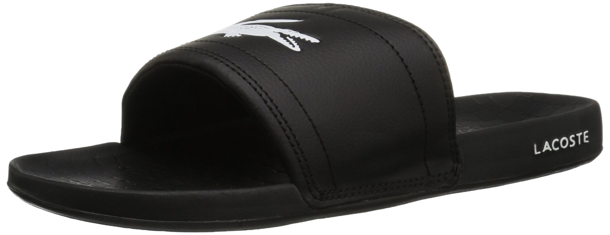 Lacoste Men's Fraisier 118 Slide Sandals 7-35CAM0145312 Black/White 