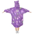 thumbnail image 2 of Wearable Blanket with Sleeves and Pocket Oversized Hooded Sweatshirt 3-14 YR Purple Stars Pastel Colors S, 2 of 7