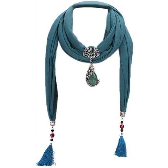 Scarf Bead Pendant Scarf Charm Ethnic Style Infinity Scarves Women's Scarf Necklace