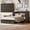 Gray + Wood + Queen, variant on Full Size Farmhouse Murphy Cabinet Bed with Charging Station, Foldable Platform Bed with Large Storage Drawer for Guest-Room, Small Bedroom, Rustic Gray