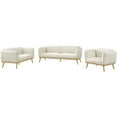 thumbnail image 3 of Meridian Furniture Nolita Cream Boucle Fabric Loveseat, 3 of 15