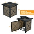 thumbnail image 4 of Costway 25-Inch Square Propane Fire Pit Table 40000 BTU W/ Lid, Fire Glass, 4 of 8