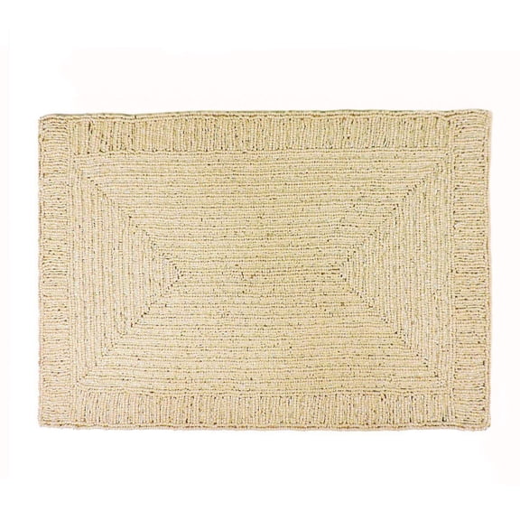 Glass Bead Embroidered PlacematColor: CreamSet of 2Size: 12"x18"
