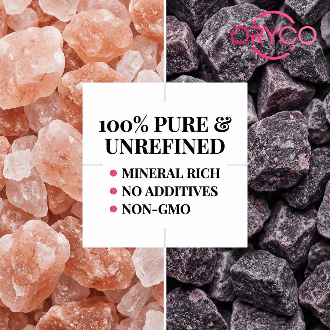 Oryco Himalayan Salt Grinder 2 Pink+1 Black Salt Bundle-3 Pack (17.64oz x3)