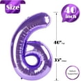 thumbnail image 5 of Number Balloon 40 Inch for Birthday Decorations, Large Foil Balloon Numbers, Mylar Giant Birthday Balloon for Boy Girls Women Men, 5 of 17