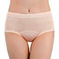 thumbnail image 1 of Gibobby Ropa Interior Elástica para Mujer Pantalones fisiológicos para mujer antes y después de la menstruación pantalones sanitarios triangulares antifugas laterales alargado(Caqui， M), 1 of 4