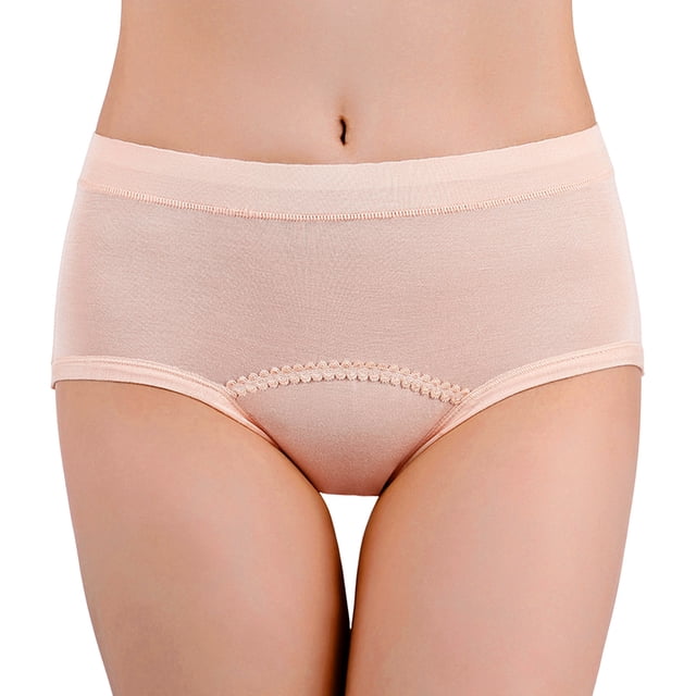 Gibobby Ropa Interior Elástica para Mujer Pantalones fisiológicos para mujer antes y después de la menstruación pantalones sanitarios triangulares antifugas laterales alargado(Caqui, M)