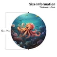 thumbnail image 2 of Lsque Underwater Plant Octopus Pattern 4" Drink Coasters Set of 4, PVC Leather Absorbent Coasters, Table Coaster Set Decorative Coffee Cup Coasters Housewarming Gift -Round Shape, 2 of 6