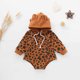 thumbnail image 2 of Body De Bebé Canastilla Onesies Para Niños Pequeños Otoño Primavera Niñas Niños Estampado De Leopardo Mameluco Con Capucha Botón De Manga Larga Sudadera Monos Marrón Odeerbi LM103-7056, 2 of 4
