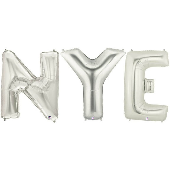 40 inch Betallic Nye - Megaloon Letters Kit Foil Mylar Balloon - Party Supplies Decorations