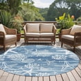 thumbnail image 4 of Round Rugs 8Ft, Haze Blue Coastal Round Area Rug Washable Indoor Throw Carpet, Summer Beach Nautical Starfish Coral Vintage Large Non Slip Circle Rug for Kids Room RV Home Decor Aesthetic, 4 of 8