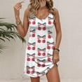 thumbnail image 4 of 4Th Of July, American Flag Casual Tank Sundress With Pockets July Boho Beach T-Shirts Round Neck Dresses Women Shirts Sweater Dresses For White 2025 Womens Dresses Casual (XL, White) ZMTing, 4 of 5