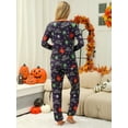 thumbnail image 4 of DAKIMOE Halloween Pajamas Family Matching Set Holiday Print Long Sleeve Jammies Loungewear PJs Set Sleepwear Adult Kids Men Women Couples, Mom, S, 4 of 9