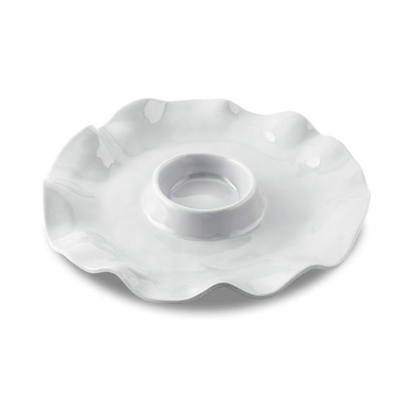 Beatriz Ball VIDA Havana Chip & Dip  14.5" White  Melamine Serving Entertaining