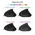 thumbnail image 2 of Mouse Vertical Ergonomico Ratón Gamer Silencioso Rgb Dpi, 2 of 7