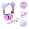 thumbnail image 6 of Kids Headphones Glitter Plush Ear Volume Limiting Adjustable Anime Wired Headset, 6 of 6
