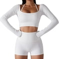 thumbnail image 3 of Ropa Deportiva De Entrenamiento, Cuello Redondo, Poliuretano Transpirable, Orificio Para El Pulgar, Manga Larga, Camiseta De Yoga, Cuello Halter Elástico Con Almohadillas Para El ANGGREK Otros, 3 of 7
